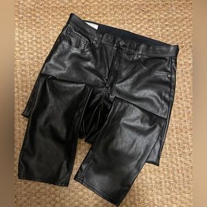 Gap Black Leather Ankle Pants. Size 12 Petite.